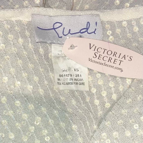 Victoria Secret Designer Collection LUDI Embellished Tunic Blouse XS Gold Sequin - Picture 8 of 8